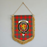 Cumming Modern Tartan Crest Wall Hanging Banner - Wood Pole
